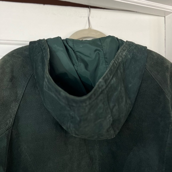 Vintage Wilsons Leather Green Suede Coat – Hooded Parka – Women’s Medium jacket - Picture 10 of 11
